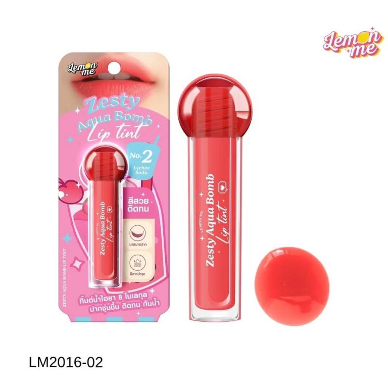 Lemon me zesty aqua bomb lip tint เลม่อน มี เซสตี้ อะควา บอมบ์ ลิป ทิ้นต์ 2.5g. - 02.Lychee soda