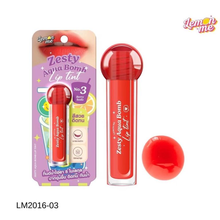 Lemon me zesty aqua bomb lip tint เลม่อน มี เซสตี้ อะควา บอมบ์ ลิป ทิ้นต์ 2.5g. - 03.Berry soda