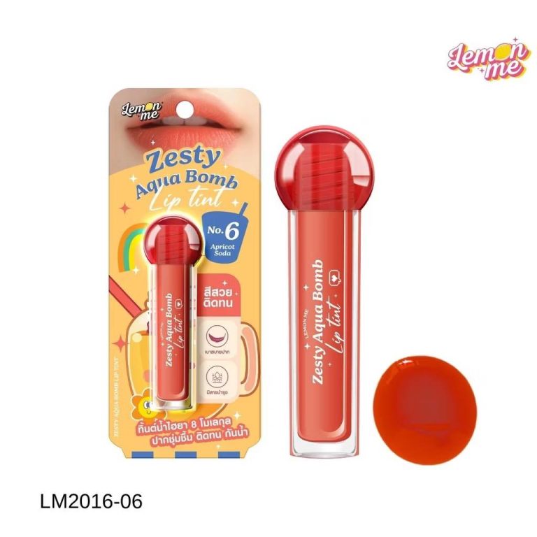 Lemon me zesty aqua bomb lip tint เลม่อน มี เซสตี้ อะควา บอมบ์ ลิป ทิ้นต์ 2.5g. - 06.Apricot soda