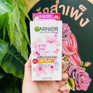 Garnier skin naturals sakura glow hyaluron serum cream spf30 การ์นิเย่ สกิน แนทเชอรัลส์ ซากุระ โกลว์ ไฮยาลูรอน เซรั่ม ครีม เอสพีเอฟ30
