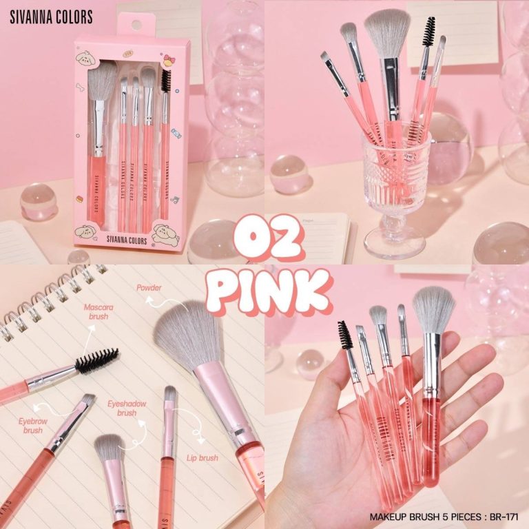 SIVANNA COLORS MAKEUP BRUSH 5 PIECES - PINK