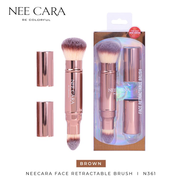 Nee cara face retractable brush นีคาร่า บีคัลเลอร์ฟูล แปรงแต่งหน้า - NO.1สีน้ำตาล