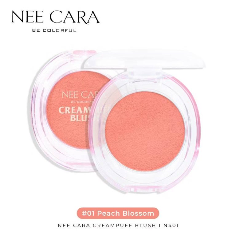 NO.N401 Nee cara creampuff blush นี คารา บี คัลเลอร์ฟูล ครีมพัฟ บลัช 4.5g - 01.Peach Blossom