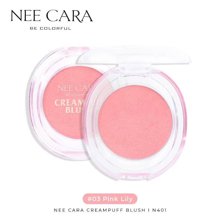NO.N401 Nee cara creampuff blush นี คารา บี คัลเลอร์ฟูล ครีมพัฟ บลัช 4.5g - 03.Pink Lily