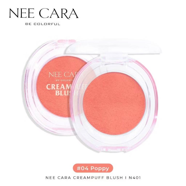 NO.N401 Nee cara creampuff blush นี คารา บี คัลเลอร์ฟูล ครีมพัฟ บลัช 4.5g - 04.Poppy