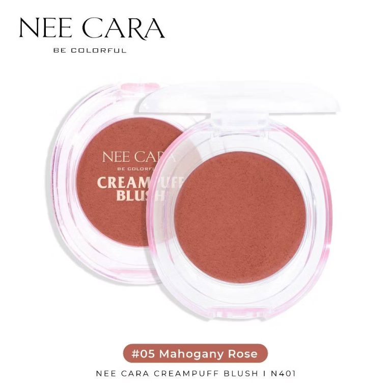 NO.N401 Nee cara creampuff blush นี คารา บี คัลเลอร์ฟูล ครีมพัฟ บลัช 4.5g - 05.Mahogany Rose