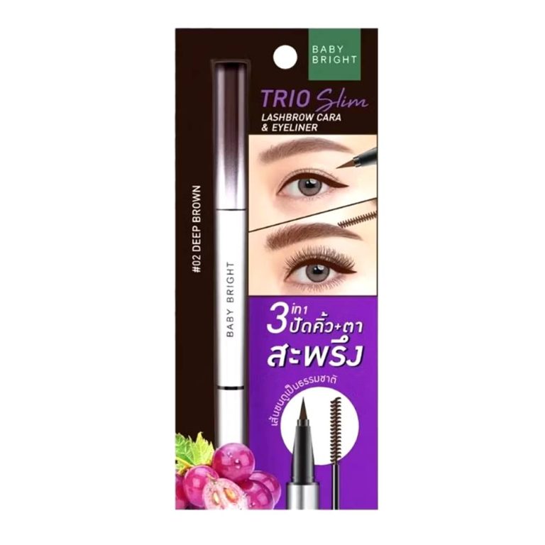 Baby bright Trio slim lashbrow cara&Eyeliner - NO.2Deep Brown