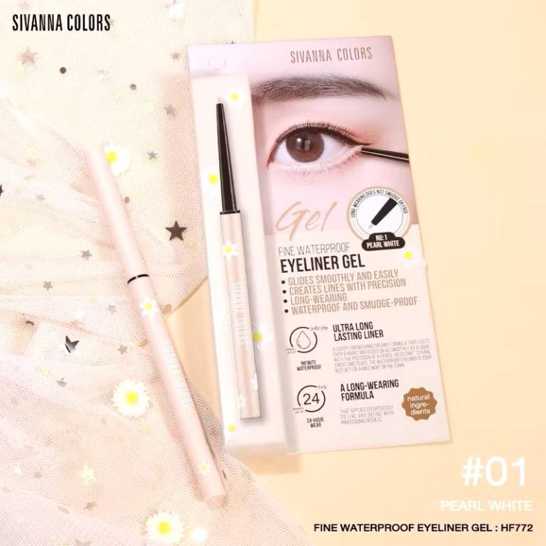 SIVANNA COLORS FINE WATERPROOF EYELINER GEL ซีเวนน่า คัลเลอร์ ไฟน์ วอเตอร์พรูฟ อายไลเนอร์ เจล - NO.1Pearl White