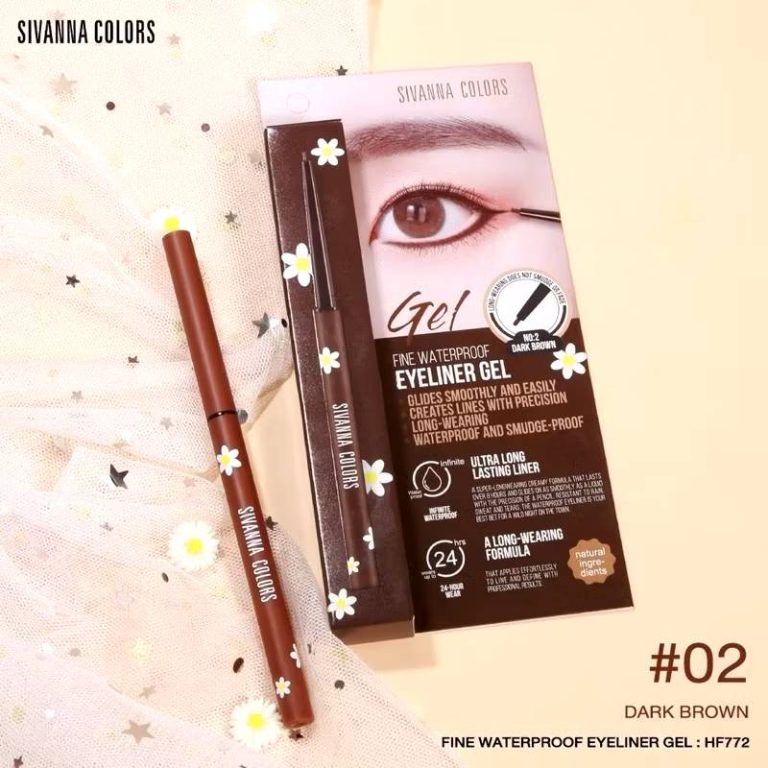 SIVANNA COLORS FINE WATERPROOF EYELINER GEL ซีเวนน่า คัลเลอร์ ไฟน์ วอเตอร์พรูฟ อายไลเนอร์ เจล - NO.2Dark Brown