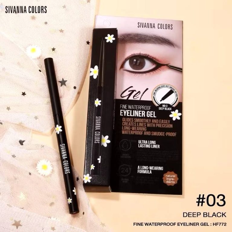 SIVANNA COLORS FINE WATERPROOF EYELINER GEL ซีเวนน่า คัลเลอร์ ไฟน์ วอเตอร์พรูฟ อายไลเนอร์ เจล - NO.3Deep Black