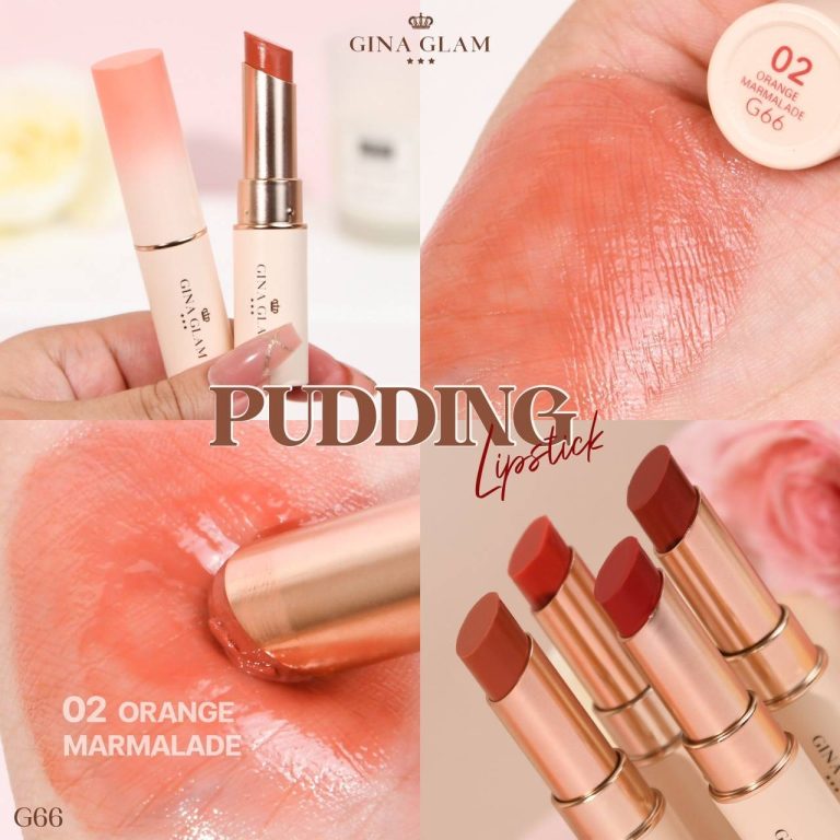 Gina glam pudding lipstick จีน่า เกลม พุดดิ้ง ลิปสติก - NO.2Orange Marmalade