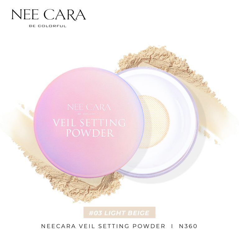 Nee cara veil setting powder นีคาร่า บีคัลเลอร์ฟูล เวล เซ็ตติ้ง พาวเดอร์ แป้งฝุ่นโปร่งแสง - NO.3ไลท์ เบจ