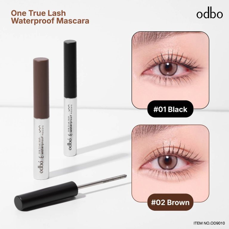 odbo one true lash waterproof mascara โอดีบีโอ วัน ทรู แลช วอเตอร์พรูฟ มาสคาร่า - NO.1แบล็ค