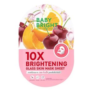 Baby bright 10x brightening glass skin mask sheet เบบี้ไบร์ท เท็นเอ็กซ์ไบร์ทเทนนิ่งกลาสสกินมาส์กซีท