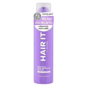 Hair it restore and refresh clean dry shampoo#floral gardenia แฮร์ อิท รีสทอร์แอนด์ดรีเฟรชคลีนครายแชมพู#ฟลอรัลการ์เดนเนีย สเปร์ยสระผมแห้ง