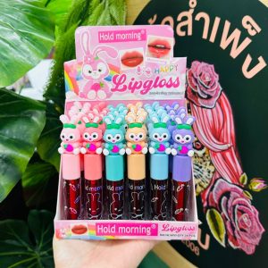 Hold morning lip gloss ลิปกลอสกล่องชมพู