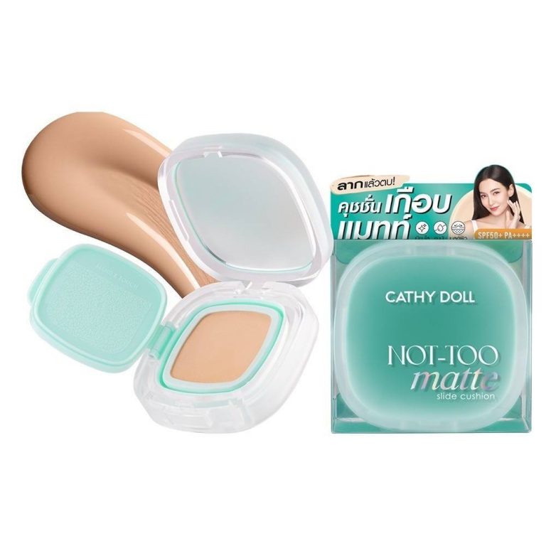 Cathy doll not-too matte slide cushionspf50+pa++++ เคที่ดอลล์ นอตทูแมทท์สไลด์คุชชั่น - NO.4Honey Beige