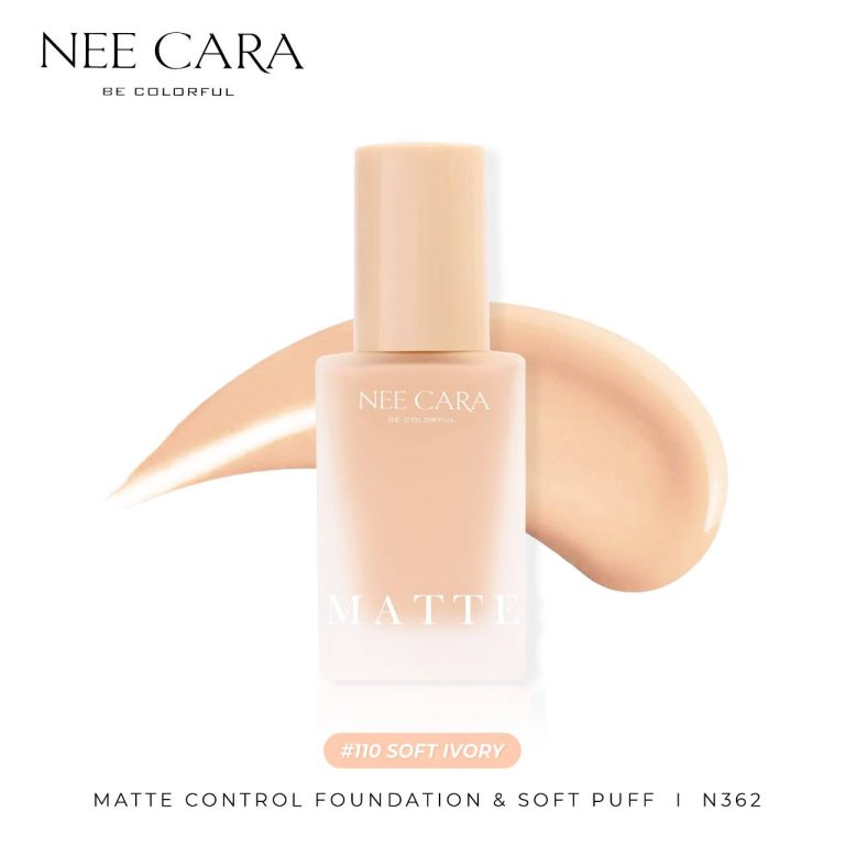 Nee cara matte control foundation&soft puff นีคาร่า แมตต์ คอนโทรล ฟาวเดชั่น แอนด์ ซอฟต์ พัฟ 30g. - 01.#110