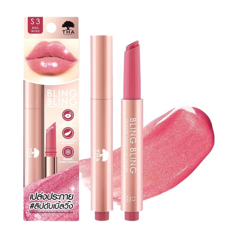 THA by nongchat bling bling shimmer double lip volume - NO.3Red Wine