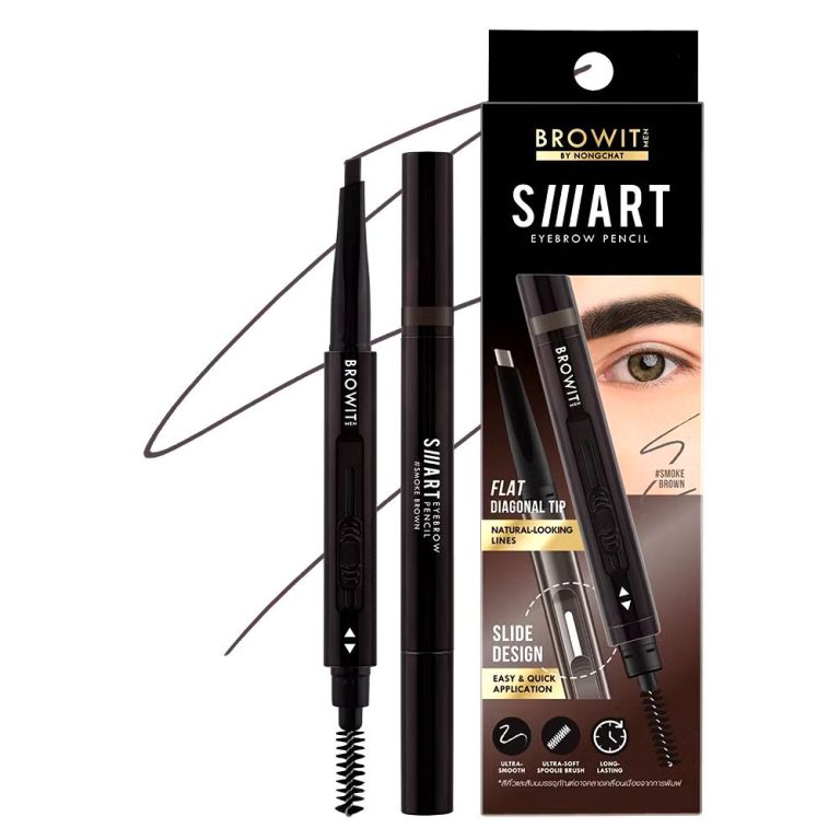 Browit men smart eyebrow pencilบราวอิท เมน สมาร์ทอายบราวเพนชิล - NO.3Smoke Brown