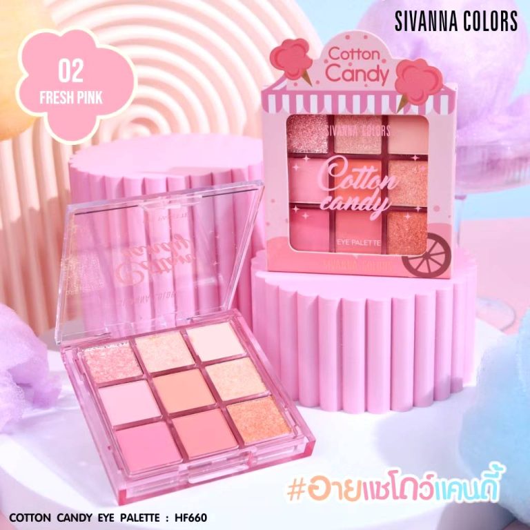 Sivanna colors cotton candy eye palette ซีเวนน่า คัลเลอร์ส คอตตอน แคนดี้ อาย พาเลทท์ - NO.2Fresh Pink