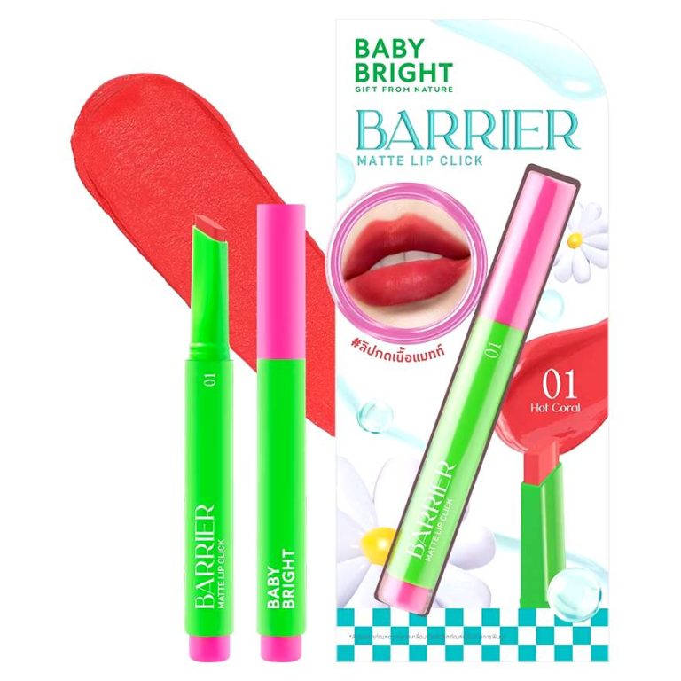 Baby bright barrier matte lip click เบบี้ไบร์ท แบริเออร์แมทท์ลิปคลิก - NO.1Hot Coral
