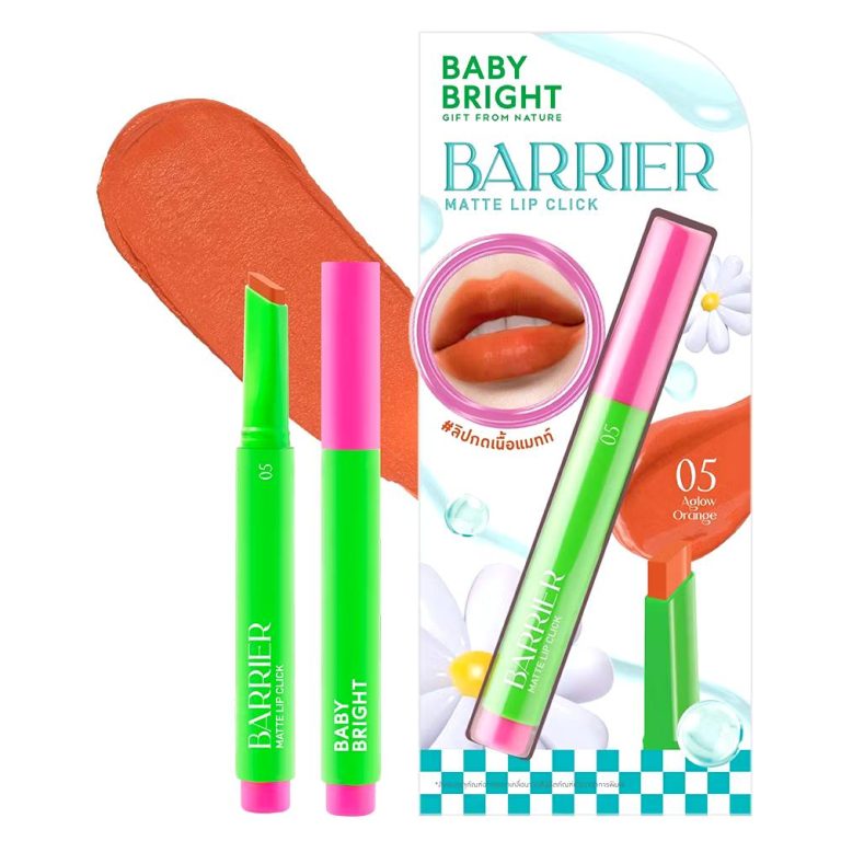 Baby bright barrier matte lip click เบบี้ไบร์ท แบริเออร์แมทท์ลิปคลิก - NO.5Aglow Orange