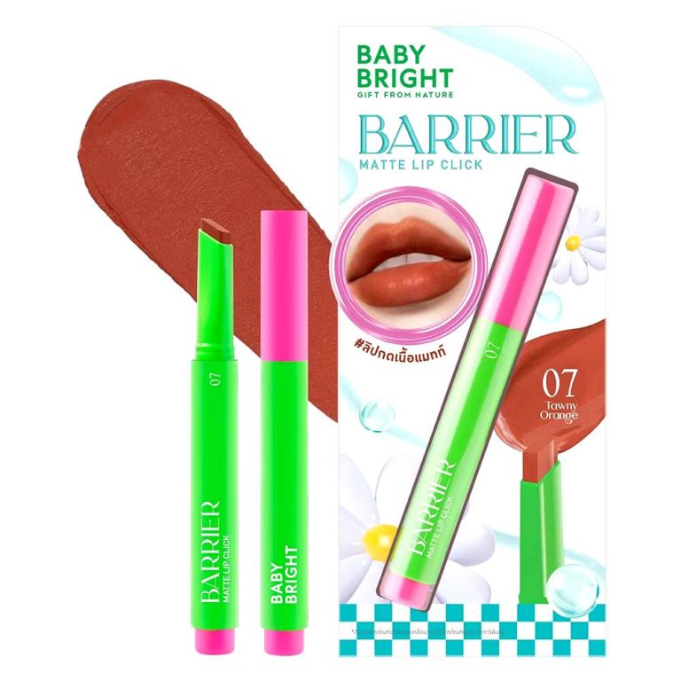 Baby bright barrier matte lip click เบบี้ไบร์ท แบริเออร์แมทท์ลิปคลิก - NO.7Tawny Orange