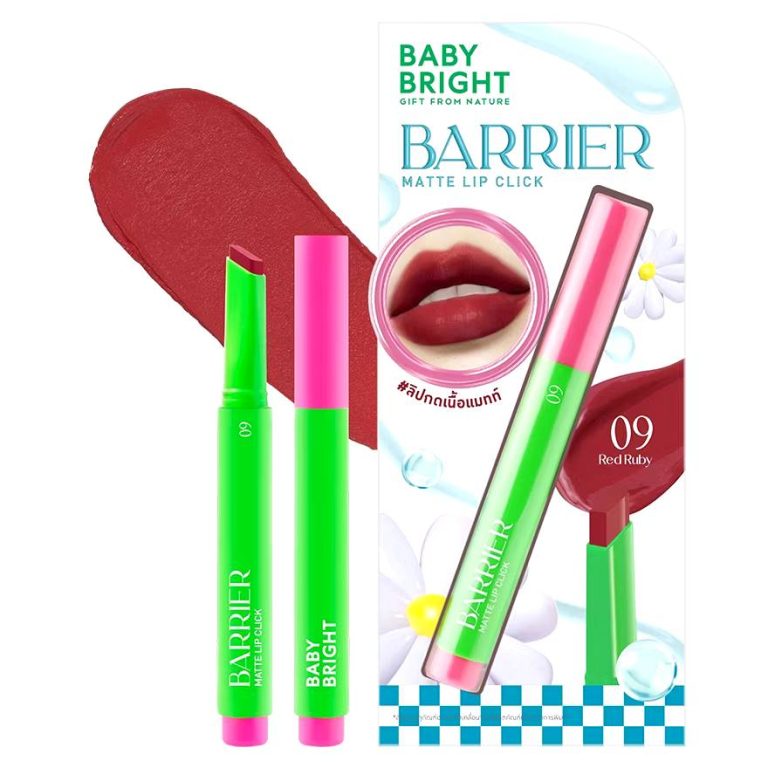 Baby bright barrier matte lip click เบบี้ไบร์ท แบริเออร์แมทท์ลิปคลิก - NO.9Red Ruby