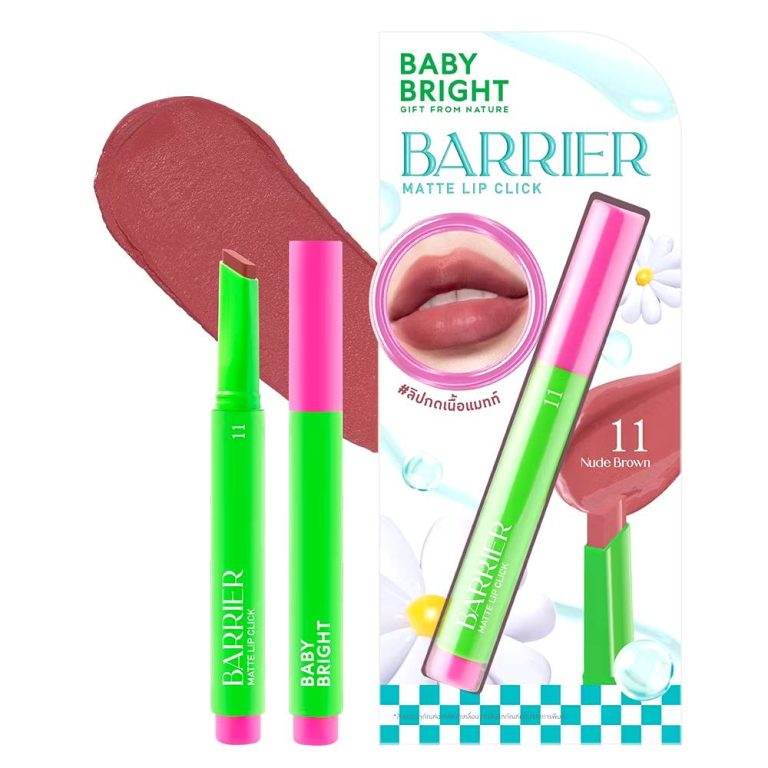 Baby bright barrier matte lip click เบบี้ไบร์ท แบริเออร์แมทท์ลิปคลิก - NO.11Nude Brown
