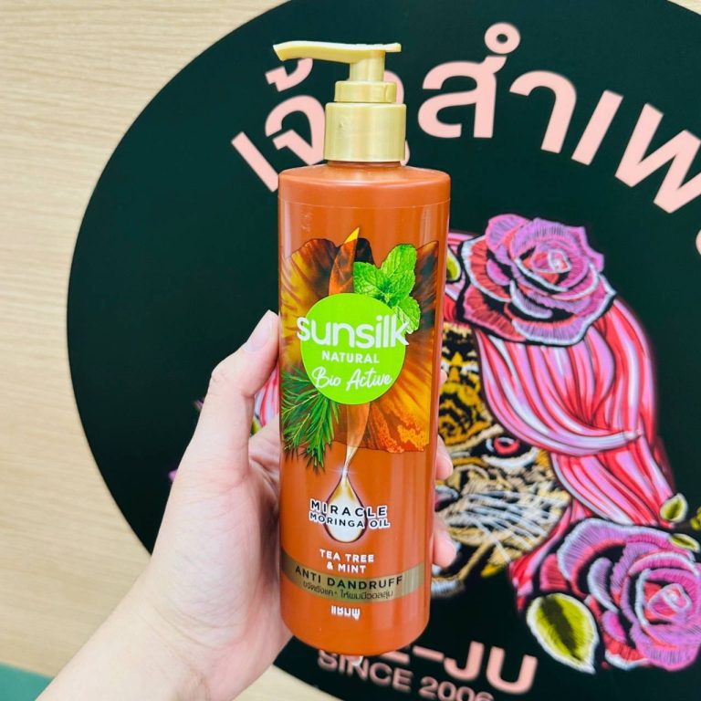Sunsilk natural bio active miracle moringa oil long hair shampoo ซันซิล เนเชอรัล ไบโอ แอคทีฟ มิราเคิล โมริงก้า ออยล์ ลอง แฮร์ แชมพู - NO.1TEA TREE&MINT