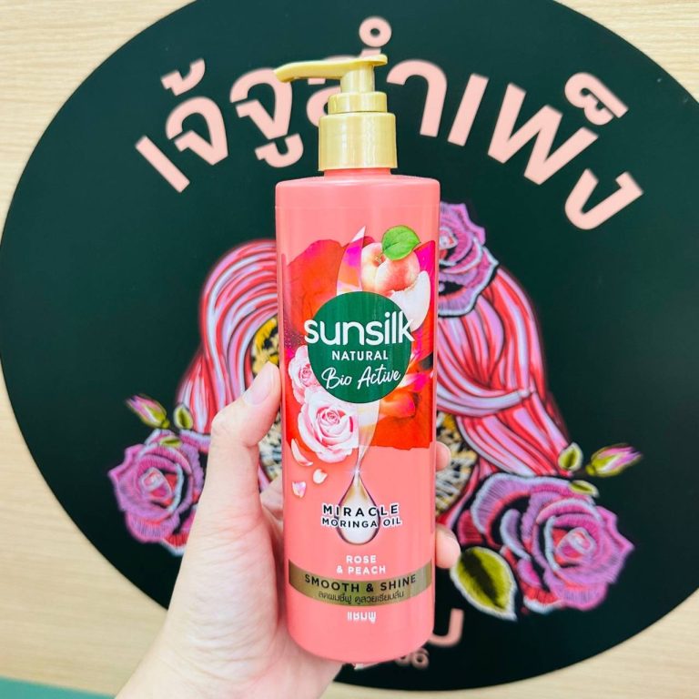 Sunsilk natural bio active miracle moringa oil long hair shampoo ซันซิล เนเชอรัล ไบโอ แอคทีฟ มิราเคิล โมริงก้า ออยล์ ลอง แฮร์ แชมพู - NO.2ROSE&PEACH