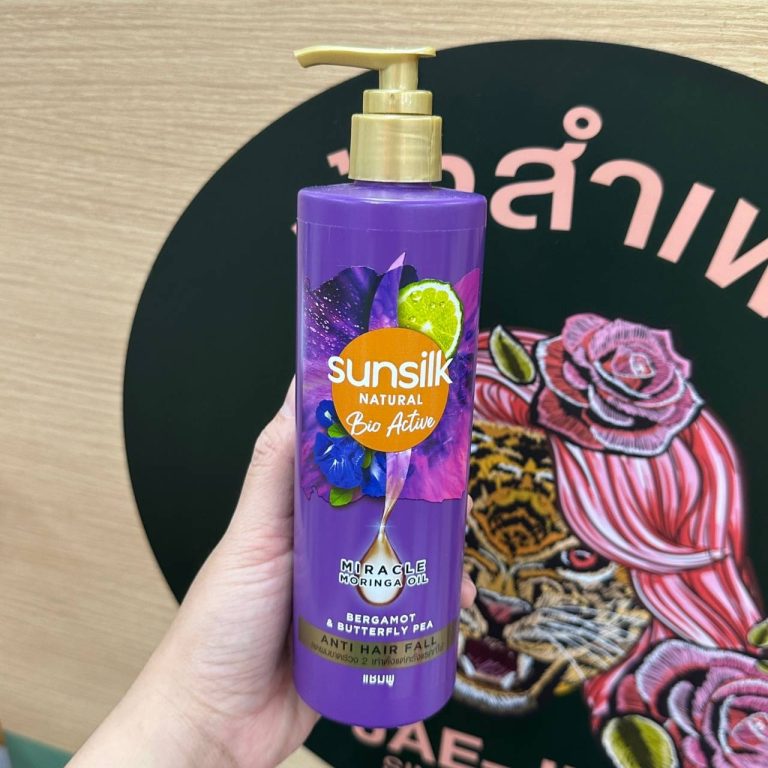 Sunsilk natural bio active miracle moringa oil long hair shampoo ซันซิล เนเชอรัล ไบโอ แอคทีฟ มิราเคิล โมริงก้า ออยล์ ลอง แฮร์ แชมพู - NO.4BERGAMOT&BUTTERFLY PEA