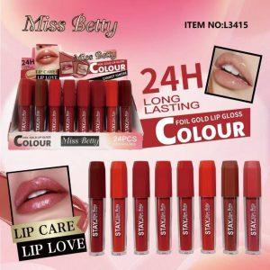 Miss betty foil gold lip gloss colour มิสบิวตี้ลิปกลอส