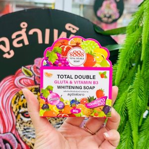 8888 total double gluta&vitamin b3 whitening soap สบู่เปิดผิวขาว กล่องชมพู