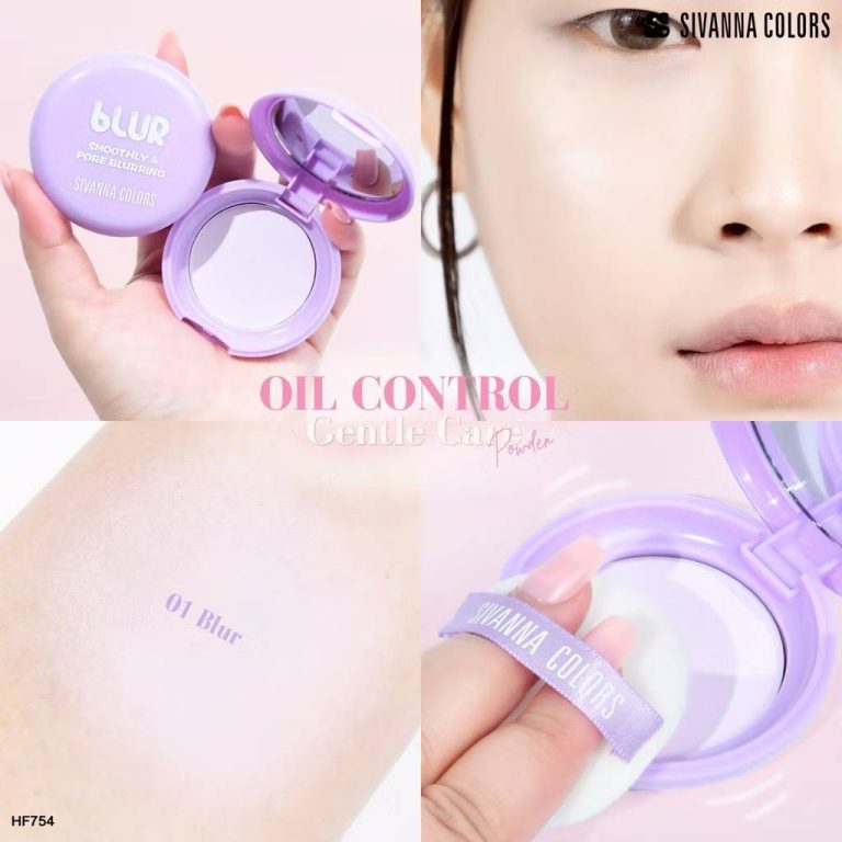 HF754 Sivanna colors oil control gentle care powder ซีเวนน่า คัลเลอร์ส ออยล์ คอนโทรล เจนเทิล แคร์ พาวเดอร์ 4g. - 01.Blur
