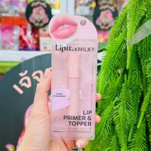 Lipit.xmilky's lipprimer&topper#mint strawberry ลิปอิท ลิปไพรเมอร์&ท็อปเปอร์#มินต์สตรอว์เบอร์รี่