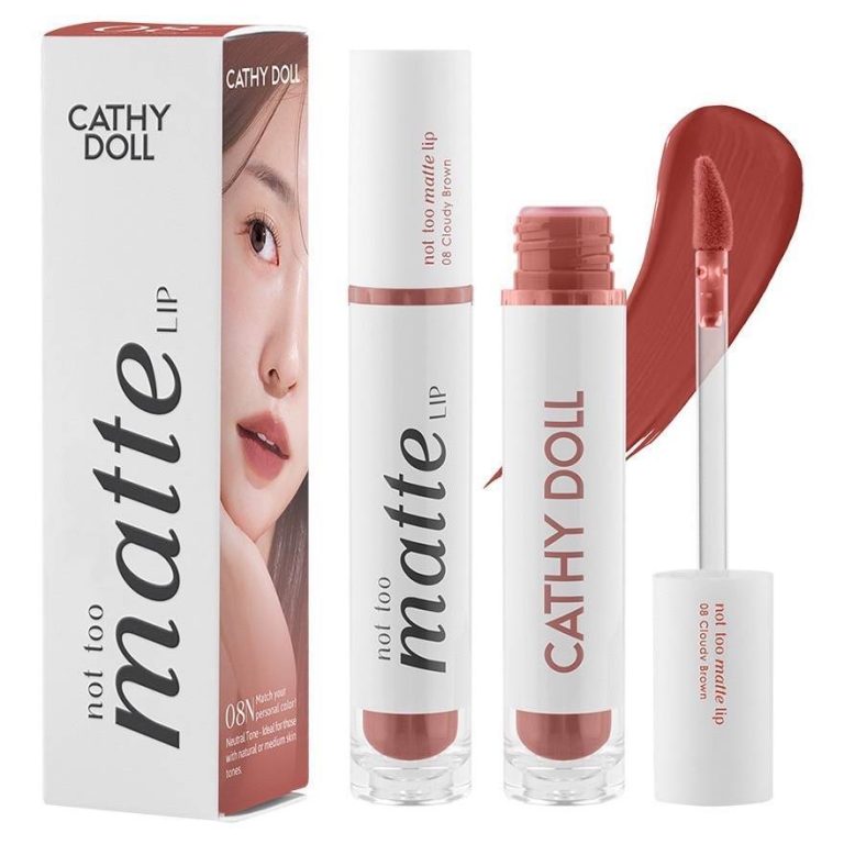 Cathy doll not too matte lip เคที่ดอลล์ นอตทูแมทท์ลิป - NO.8Cloudy Brown