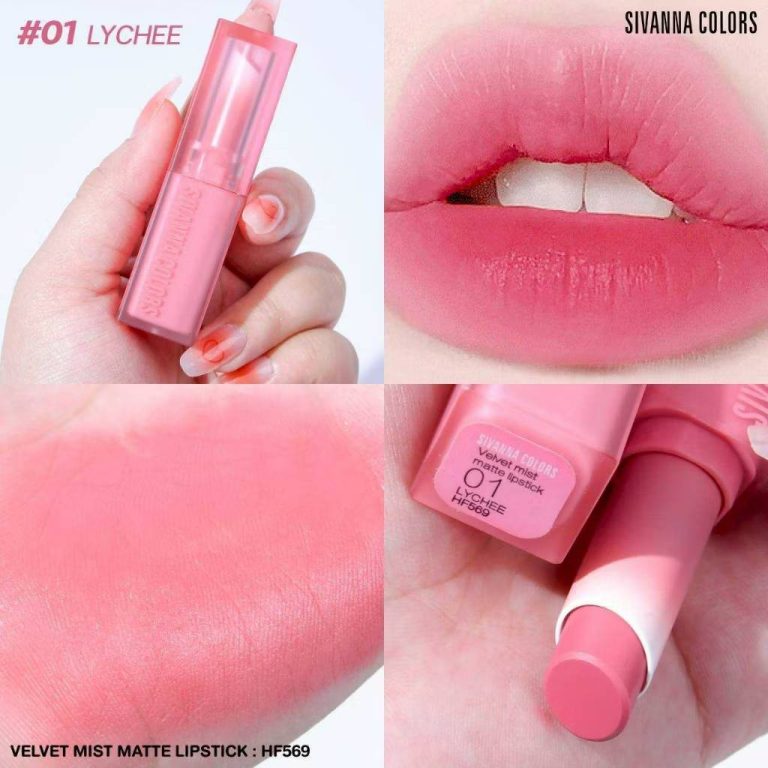 HF569 Sivanna colors velvet mist matte lipstick ซีเวนน่า คัลเลอร์ เวลเวท ลิปสติก 3.6g - 01.LYCHEE