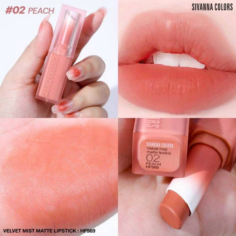 HF569 Sivanna colors velvet mist matte lipstick ซีเวนน่า คัลเลอร์ เวลเวท ลิปสติก 3.6g - 02.PEACH