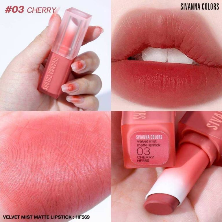 HF569 Sivanna colors velvet mist matte lipstick ซีเวนน่า คัลเลอร์ เวลเวท ลิปสติก 3.6g - 03.CHERRY