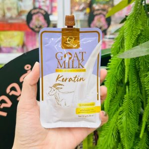 Carista Goat milk extra longhair premium keratin โกล์ดมิลค์เอ็กซ์ตร้า ลองแฮร์พรี่เมี่ยมเคราติน นมแพะม่วง แบบซอง