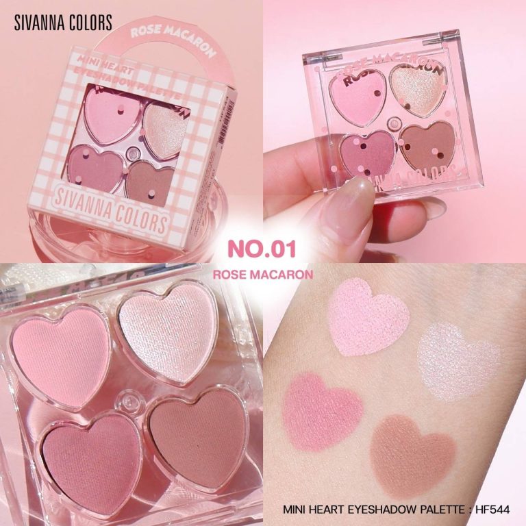Sivanna colors mini heart eyeshadow palette ซีเวนน่า คัลเลอร์ส ทาตา 4ช่อง - NO.1Rose Macaron