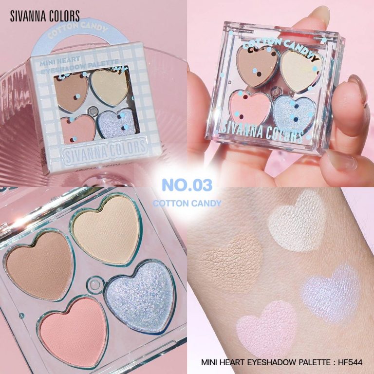 Sivanna colors mini heart eyeshadow palette ซีเวนน่า คัลเลอร์ส ทาตา 4ช่อง - NO.3Cotton Candy