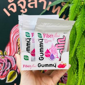 Handy herb fibre flow Gluta gummy แฮนดี้เฮิร์บ ไฟเบอร์โฟลว์ แอล-กลูต้าไธโอน กัมมี่-สตอเบอร์รี่ (24g x 6PCS)