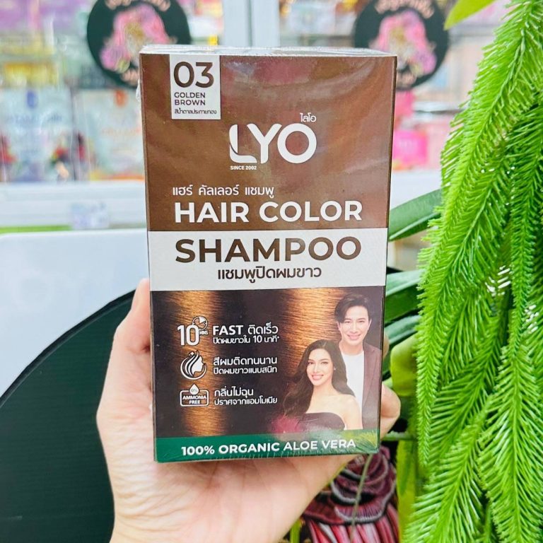 LYO hair color shampoo ไลโอ แฮร์ คัลเลอร์ แชมพูปิดผมขาว (30ml/30ml.x6pcs) - NO.3golden brown