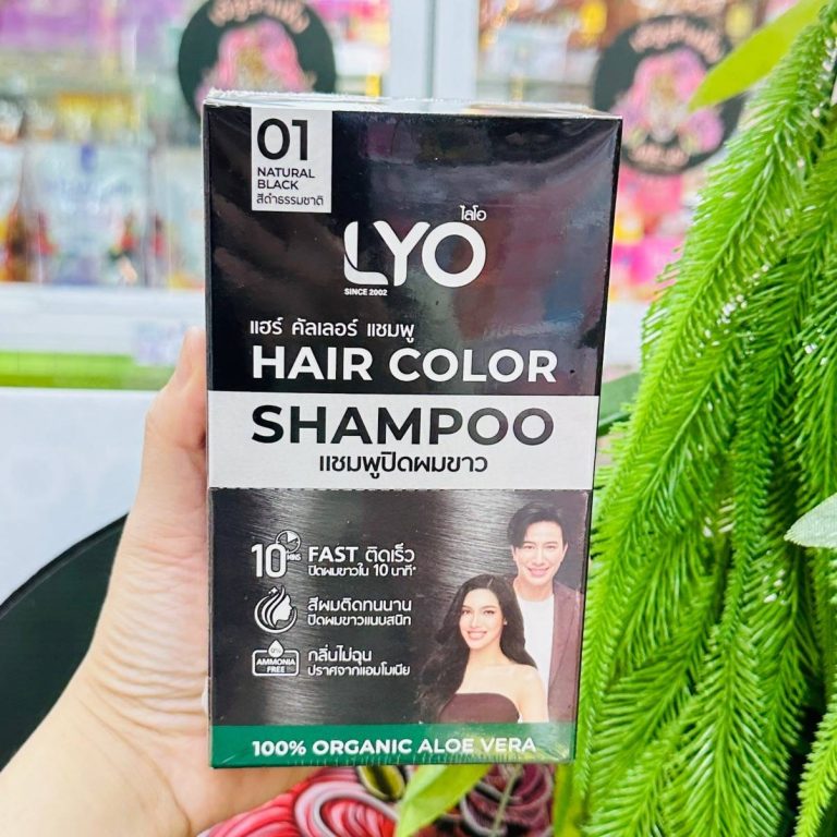 LYO hair color shampoo ไลโอ แฮร์ คัลเลอร์ แชมพูปิดผมขาว (30ml/30ml.x6pcs) - NO.1natural black