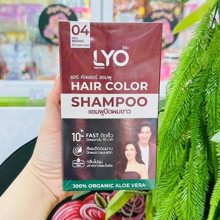 LYO hair color shampoo ไลโอ แฮร์ คัลเลอร์ แชมพูปิดผมขาว (30ml/30ml.x6pcs) - NO.4red brown