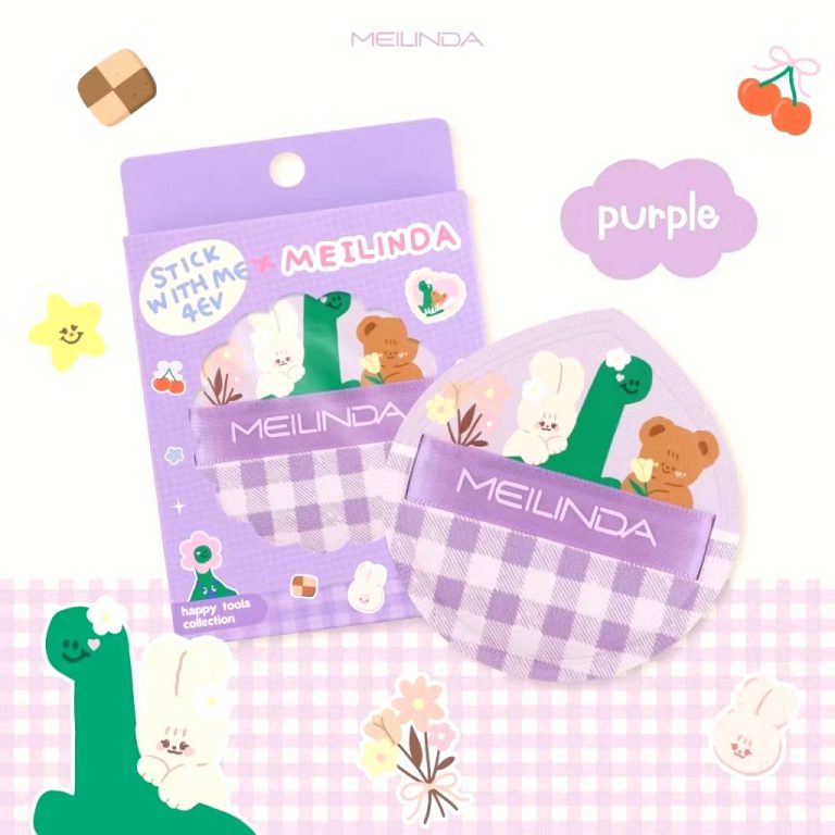 Meilinda Merry mellow puff เมลินดา พัฟรองพื้น - NO.4purple