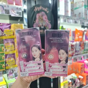 Mille brightening Aura Collagen มิลเล่ ไบร์ทเทนนิ่ง ออร่า คอลลาเจน 6g x 6pcs